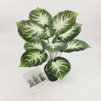 12 leaves Artificial Palm Green Radish Plant